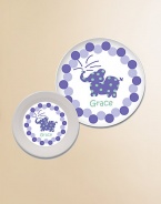 Mealtime will never be the same once your little ones have a personalized plate and bowl to sit down to...they'll be eager to sit down at their very own spot every time! And no worries about when the plate or bowl is dropped, since they're designed to withstand breakage.