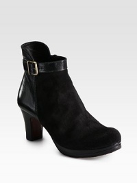 An effortlessly cool suede and leather staple, topped off with an adjustable buckle strap and a stacked heel. Stacked heel, 3 (75mm)Covered platform, 1 (25mm)Compares to a 2 heel (50mm)Suede and leather upperSide zipAdjustable leather ankle strapLeather liningRubber solePadded insoleImported An effortlessly cool suede and leather staple, topped off with an adjustable buckle strap and a stacked heel. Stacked heel, 3 (75mm)Covered platform, 1 (25mm)Compares to a 2 heel (50mm)Suede and leather upperSide zipAdjustable leather ankle strapLeather liningRubber solePadded insoleImported