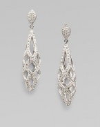 EXCLUSIVELY AT SAKS. A three dimensional style that truly sparkles with a beautiful open cage design. CrystalsRhodium plated brassDrop, about 2¼Post and clutch backImported 