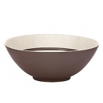 It's a serving bowl, so of course the good stuff's inside. The same can be said for the bowl's design, for inside you'll find a crackled motif that goes a good ways down the bowl.