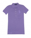 Ralph Lauren Sport Women's Cap Sleeve Polo Shirt Purple w/Purple Big Pony-Medium