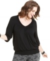 American Rag's plus size V-neck top is a must-get for your casual playlist-- it's an Everyday Value!