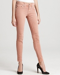 True Religion Jeans - Halle Mid Rise Super Skinny Legging Jeans in Peach True Religion Jeans - Halle Mid Rise Super Skinny Legging Jeans in Peach