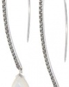 Judith Jack Geometrics Sterling Silver, Marcasite and Mother of Pearl Hoop Earrings