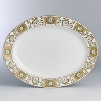 Royal Crown Derby has produced only the finest English bone china for over 250 years. Derby Panel Green is adorned with intricate green and gold floral designs that feel fresh, rich, and timeless. Royal Crown Derby has produced only the finest English bone china for over 250 years. Derby Panel Green is adorned with intricate green and gold floral designs that feel fresh, rich, and timeless.