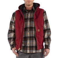 Carhartt Men's Big-Tall Sandstone Hooded Active Vest Quilt Lined Carhartt Men's Big-Tall Sandstone Hooded Active Vest Quilt Lined