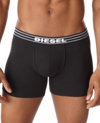 Great comfort and a snug fit aren't a stretch with these boxer briefs from Diesel. Great comfort and a snug fit aren't a stretch with these boxer briefs from Diesel.