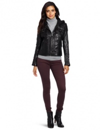 MICHAEL Michael Kors Women's Hooded Leather Jacket MICHAEL Michael Kors Women's Hooded Leather Jacket