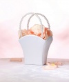 White Flower Basket Flower Girl Basket
