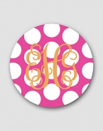 Transform your dinner table or buffet with a set of personalized, virtually break-proof plates. A colorful pattern fits into everyday and celebratory occasions alike. Set of 4 Each: 10 diam Melamine; dishwasher safe Made in USA FOR PERSONALIZATION Select a quantity, then scroll down and click on PERSONALIZE & ADD TO BAG to choose and preview your personalization options. Please allow 2 weeks for delivery.