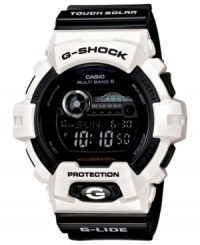 Life in black and white. This built-tough digital watch from G-Shock leaves no detail uncovered. Life in black and white. This built-tough digital watch from G-Shock leaves no detail uncovered.