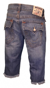 True Religion Brand Jeans Men's Flap Pocket Cut off Denim Shorts True Religion Brand Jeans Men's Flap Pocket Cut off Denim Shorts