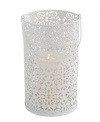 Featuring coated steel stamped in a frilly floral pattern, the Brocade candle lantern from Design Ideas gives your home a warm, romantic glow.