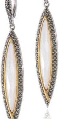 Judith Jack True Colors Sterling Silver, Marcasite and Mother of Pearl Linear Drop Earrings Judith Jack True Colors Sterling Silver, Marcasite and Mother of Pearl Linear Drop Earrings