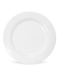 The pristine white shade of this collection lends your tabletop a clean, modern sensibility while the textured pattern adds hand thrown appeal.