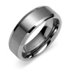 Beveled Edge Center Brushed Finish 8mm Comfort Fit Mens Tungsten Carbide Wedding Band Ring Size 8