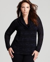 A chic cowl necklines puts a sophisticated spin on a slouchy Splendid Plus top for everyday elegance.