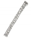 Add a silver streak to your wardrobe. AK Anne Klein's industrial-chic chain bracelet features three rows of plastic pearls. Set in imitation rhodium-plated mixed metal. Approximate length: 7-1/2 inches.