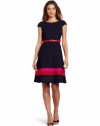 Anne Klein Women's Color Banded Hem Swing Dress