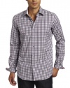 Robert Graham Men's Levi Satin Checks Regular Cuff, Black, 15
