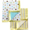 Luvable Friends 2 Count Flannel Blanket with Satin Trim, Yellow