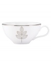 Gleaming leaves spruce up this white bone china cup, topped off with a platinum rim. From Lenox Lifestyle dinnerware, these dishes are playfully modern and naturally chic, and have an enchanting look that's fresh and perfect for every occasion. (Clearance)