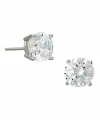 Classic beauty by CRISLU. These stud earrings feature round-cut cubic zirconias (6 ct. t.w.) set in sterling silver with a platinum finish. Approximate diameter: 1/5 inch.