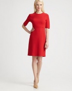 Crisp and chic, this polished silhouette is rendered in boucle wool crepe.Jewel necklineElbow-length sleevesPanel constructionConcealed back zipAbout 25 from natural waist99% wool/1% spandexDry cleanMade in ItalyModel shown is 5'10 (177cm) wearing US size 4.OUR FIT MODEL RECOMMENDS ordering true size. 