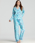 Psych yourself up for a great night's sleep in PJ Salvage's tie dye pajama set.