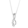 Sterling Silver Created White Sapphire Infinity Pendant W/18 Box Chain