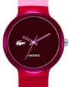 Lacoste GOA Brown Dial Pink and Red Silicone Unisex Watch 2020038