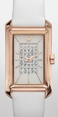 Armani Emporio Rose Gold-Tone Leather Women's Diamonds Watch AR7314 Armani Emporio Rose Gold-Tone Leather Women's Diamonds Watch AR7314