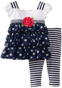 Sweet Heart Rose Baby-girls Infant Nautical Legging Set, Navy/White, 24 Months