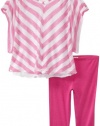 Little Ella Baby-girls Infant Bellah Stripe Tunic Legging Set, Flirt, 12-18 Months