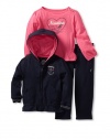 Nautica Sportswear Kids Girls 2-6X 3-Piece Knit Hoodie Set, New Sport Navy, 2T