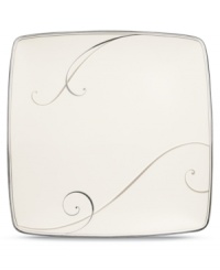 Fluid platinum scrolls glide freely throughout this beautiful fine china square plates from Noritake. Easy to match with any decor, the fresh and elegant Platinum Wave collection of dinnerware and dishes is a timeless look for fine dining or luxurious everyday meals. Fluid platinum scrolls glide freely throughout this beautiful fine china square plates from Noritake. Easy to match with any decor, the fresh and elegant Platinum Wave collection of dinnerware and dishes is a timeless look for fine dining or luxurious everyday meals.