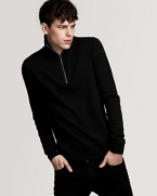 Burberry's sleek half zip pullover rendered in an ultrasoft pima cotton for classic comfort and style.