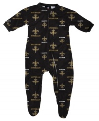 It's never too early to show team support. Suit your smallest fan up in this fun New Orleans Saints footed coverall from Outerstuff. It's never too early to show team support. Suit your smallest fan up in this fun New Orleans Saints footed coverall from Outerstuff.