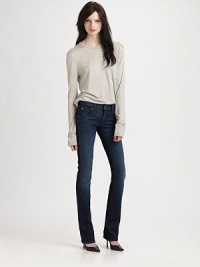 Soft, cotton-rich jeans with bootcut construction and a daringly dark wash. THE FITHigh rise, about 8Inseam, about 34THE DETAILSZip flyFive-pocket style98% cotton/2% elastaneMachine washMade in USA of imported fabricModel shown is 5'9 (175cm) wearing US size 4. Soft, cotton-rich jeans with bootcut construction and a daringly dark wash. THE FITHigh rise, about 8Inseam, about 34THE DETAILSZip flyFive-pocket style98% cotton/2% elastaneMachine washMade in USA of imported fabricModel shown is 5'9 (175cm) wearing US size 4.