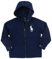 Polo Ralph Lauren Boys Big Pony Full Zip Hooded Wind Jacket - 24M - Navy Polo Ralph Lauren Boys Big Pony Full Zip Hooded Wind Jacket - 24M - Navy