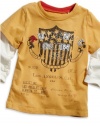 GUESS Kids Boys Toddler Long-Sleeve Tee, YELLOW (12M)