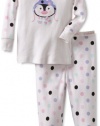 Calvin Klein Girls 2-6X Ck Infant 2 Piece Polka Dot Set, White, 24 Months