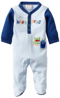 ABSORBA Baby-Boys Newborn Footie, Blue, 6-9 Months ABSORBA Baby-Boys Newborn Footie, Blue, 6-9 Months