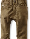 Diesel Baby-Boys Infant Koolter 5 Pocket Colored Denim, Olive/Brown, 24 Months