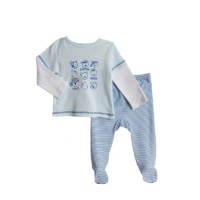 ABSORBA Baby-Boys Newborn Pirate Bear 2 Piece Footed Pant Set, Blue/Stripe, 6-9 Months ABSORBA Baby-Boys Newborn Pirate Bear 2 Piece Footed Pant Set, Blue/Stripe, 6-9 Months