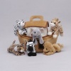 Plush Noah's Ark with Animals - Six (6) Stuffed Animals (Lion, Zebra, Tiger, Giraffe, Elephant, and White Tiger) in Play Ark Carrying Case