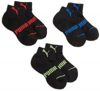 Puma Socks - United Legwear Boys 2-7 Qtr Crew 3 Pack Socks, Black/Green, 6-7.5 Puma Socks - United Legwear Boys 2-7 Qtr Crew 3 Pack Socks, Black/Green, 6-7.5