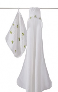 aden + anais 100% Cotton Muslin Hooded Towel and Washcloth Set, Mod About Baby Frog aden + anais 100% Cotton Muslin Hooded Towel and Washcloth Set, Mod About Baby Frog