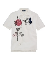Classic cotton pique gets a sporty makeover with bold dragon-inspired graphics and signature Big Pony embroidery. Classic cotton pique gets a sporty makeover with bold dragon-inspired graphics and signature Big Pony embroidery.