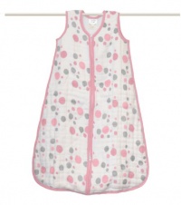 aden + anais Cozy Slumber Muslin Four Layer Sleeping Bag, Star Light/Pink Spots, Medium aden + anais Cozy Slumber Muslin Four Layer Sleeping Bag, Star Light/Pink Spots, Medium